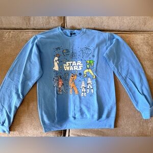 Star Wars Blue Crewneck Sweater with Graphic Design